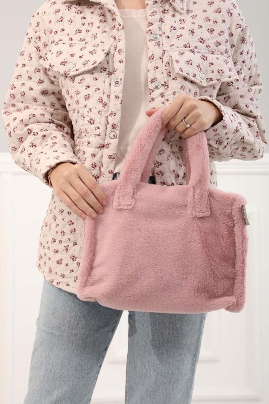 Mini Peluş Çanta,CE-3 Pudra - 1