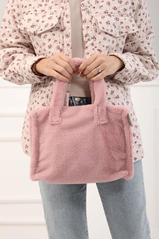 Mini Peluş Çanta,CE-3 Pudra - 3