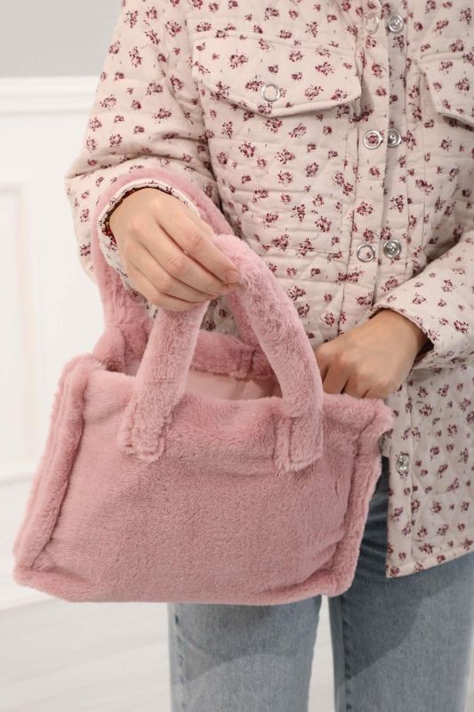 Mini Peluş Çanta,CE-3 Pudra - 4