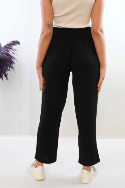 Moda Çizgi Aerobin Pantolon Siyah - Thumbnail