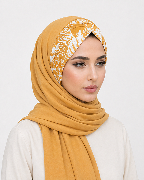 Başak Sarı Çiçek Desen Hazır Şal - 2