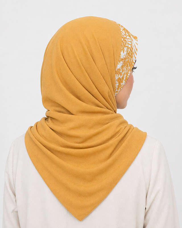 Başak Sarı Çiçek Desen Hazır Şal - 3
