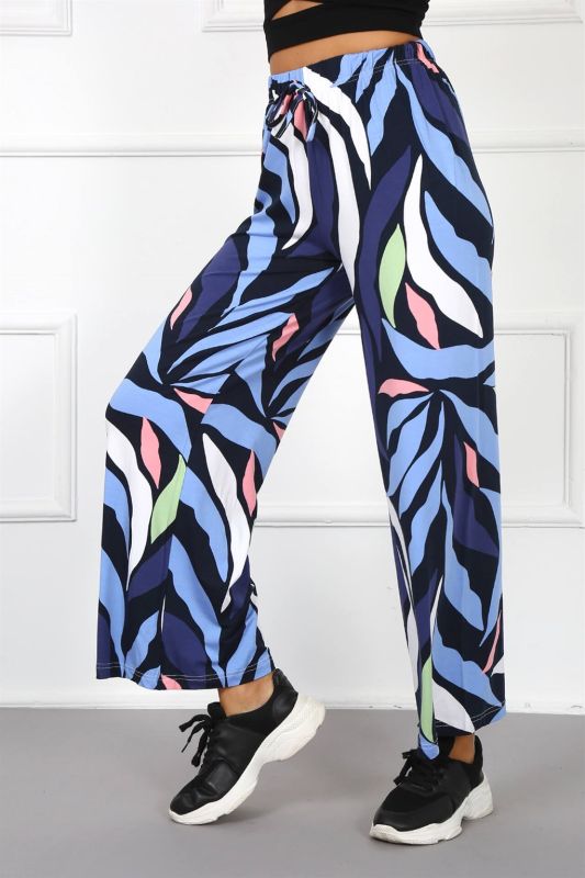moda çizgi Bayan Penye Bol Paça Pantolon 210038 - 2