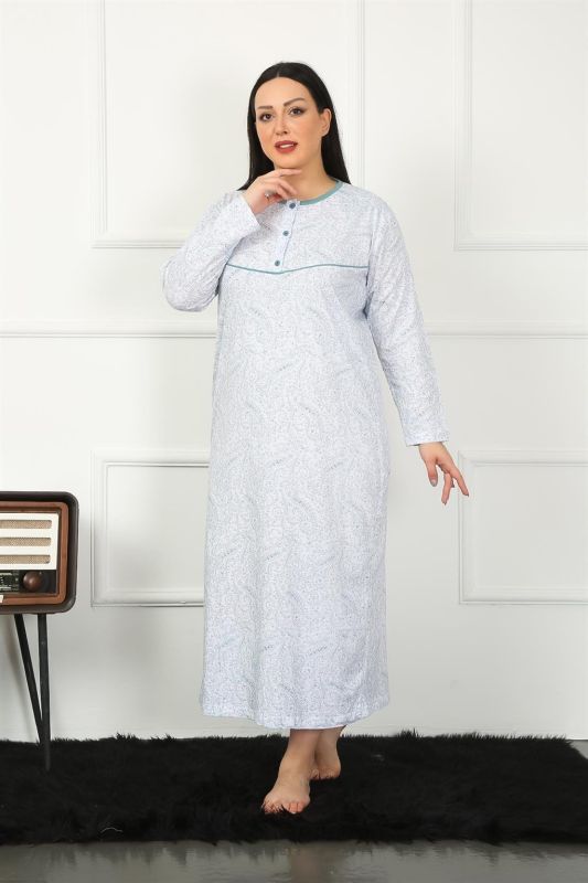 Moda Çizgi Big Uzun Kol Petrol Anne Gecelik 1359 - 1