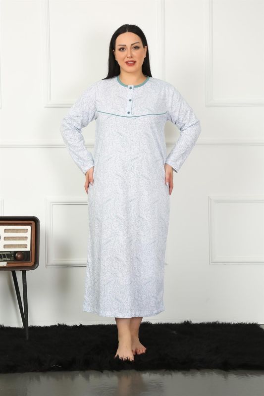 Moda Çizgi Big Uzun Kol Petrol Anne Gecelik 1359 - 2