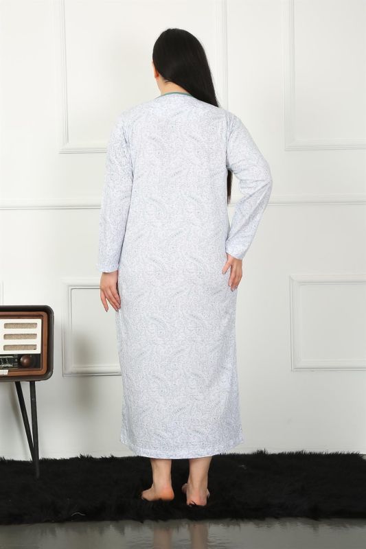 Moda Çizgi Big Uzun Kol Petrol Anne Gecelik 1359 - 3