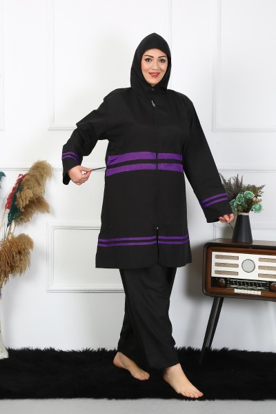 Moda Çizgi - Moda Çizgi Büyük Beden Tesettür Mayo 60-62-64-66 Beden Siyah 55015