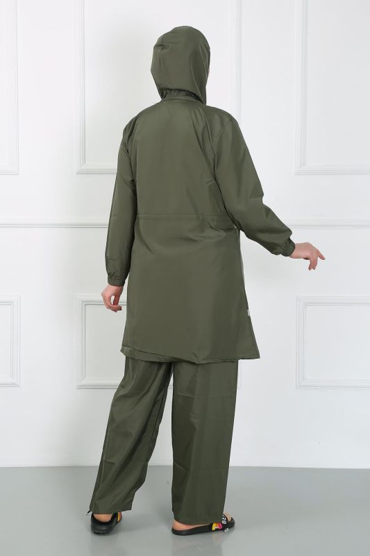 Moda Çizgi Büyük Beden Tesettür Mayo Haki 44020 - 5