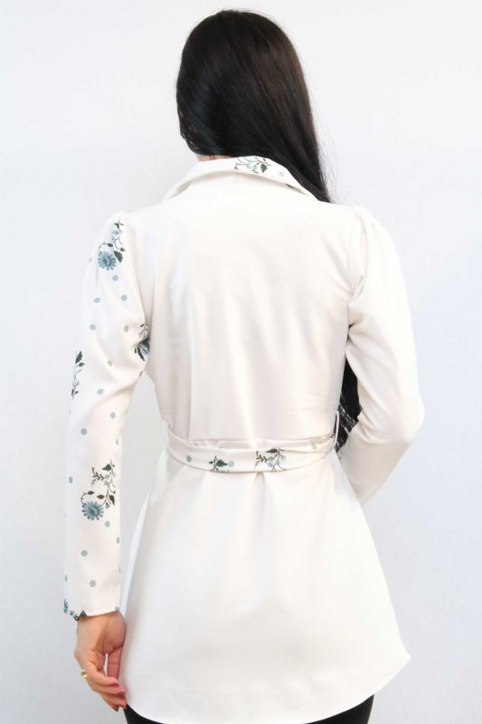 Moda Çizgi Jacket Model Blouse Ecru-Mint - 3