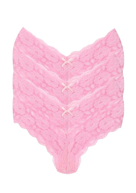 Moda Çizgi Dantelli 3lü Külot Boxer Pembe 40263 - 1