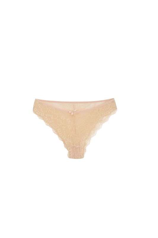 Moda Çizgi Dantelli 3lü Külot Ten 40255 - 2