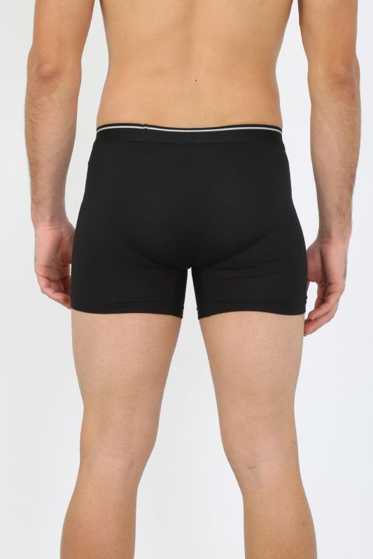 Moda Çizgi Erkek Büyük Beden Pamuk Likralı Boxer Siyah 40134 - 5
