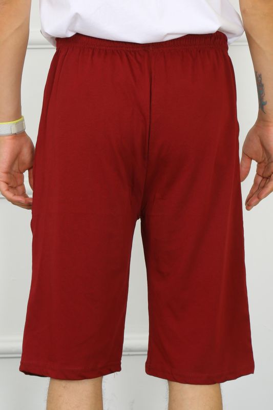 Moda Çizgi Erkek Cepli Pamuk Lakost Kapri Bordo 27554 - 4