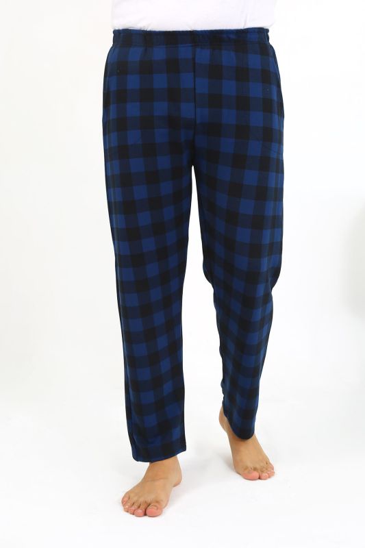 Moda Çizgi Erkek Ekoseli Desen Penye Tek Alt Pijama 27540 Siyah - 3