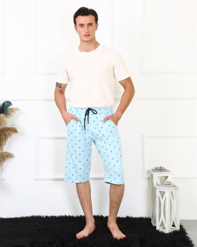 Moda Çizgi Erkek Lakost Buz Mavisi Kapri 27481 - 1