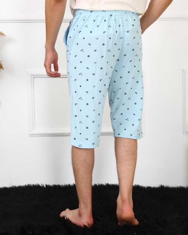 Moda Çizgi Erkek Lakost Buz Mavisi Kapri 27481 - 4