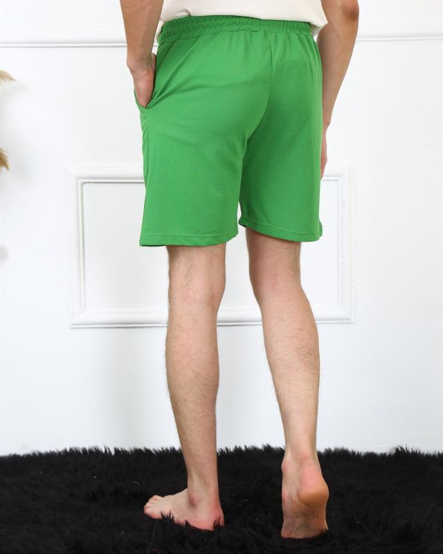 Moda Çizgi Erkek Lakost Fıstık Yeşili Şort 27487 - 5