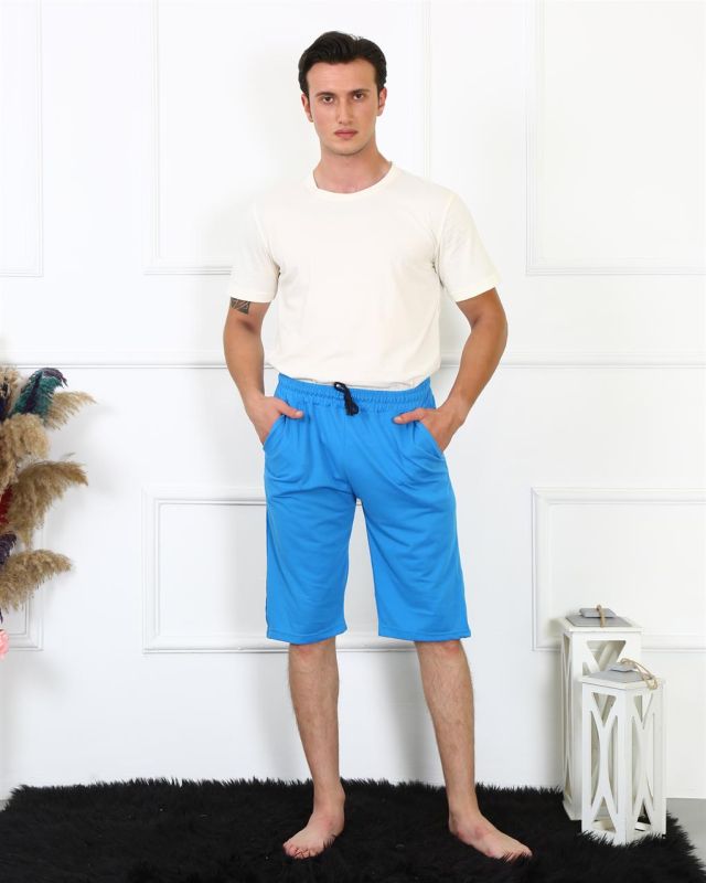 Moda Çizgi Erkek Lakost Saks Kapri 27481 - 1