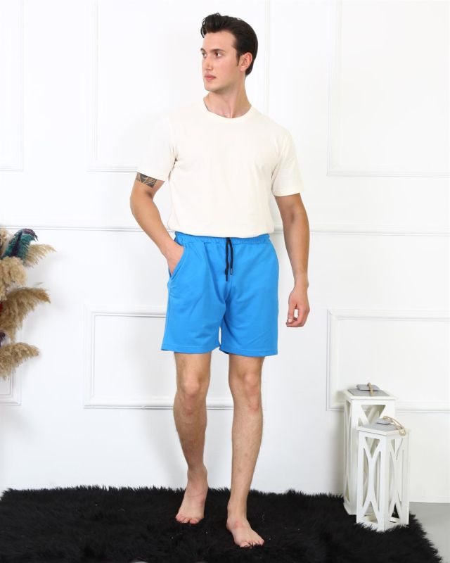 Moda Çizgi Men's Lacoste Saks Shorts 27487 - 1