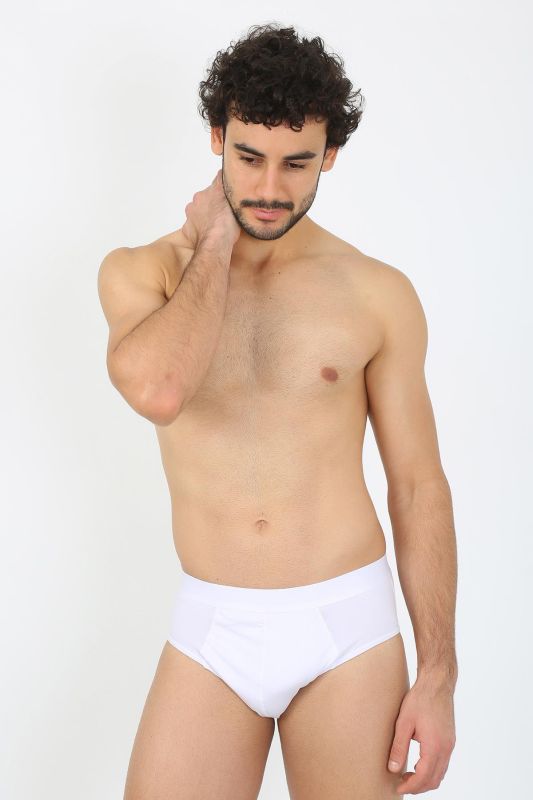 Moda Çizgi Erkek Pamuk 3lü Bordo Beyaz Laci Likralı Slip 40127 - 3