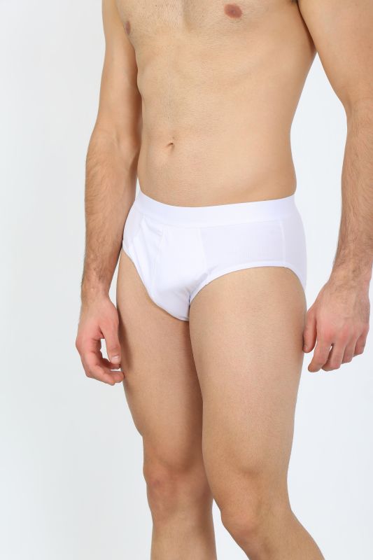 Moda Çizgi Erkek Pamuk 3lü Siyah Beyaz Gri Likralı Slip 40123 - 2