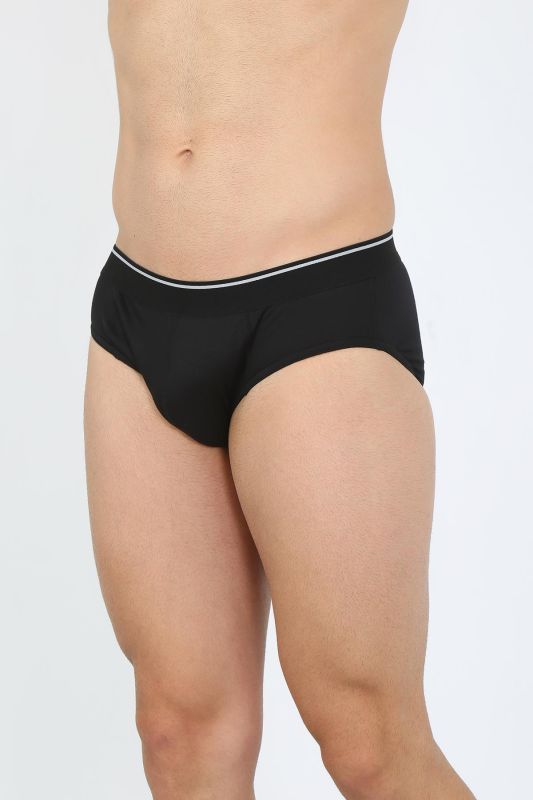 Moda Çizgi Erkek Pamuk 3lü Siyah Laci Gri Likralı Slip - 2