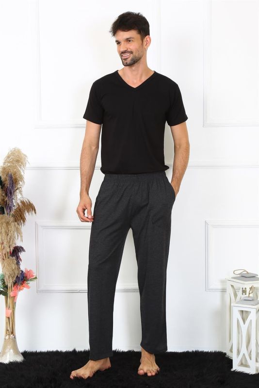 Moda Çizgi Erkek Pamuk Antrasit Tek Alt Pijama 27495 - 1