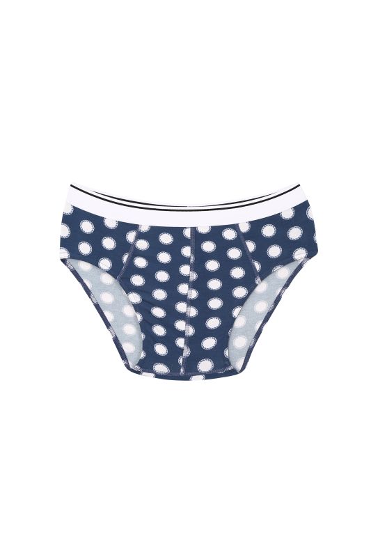 Moda Çizgi Erkek Pamuk Desenli Likralı Slip Lacivert 40131 - 2