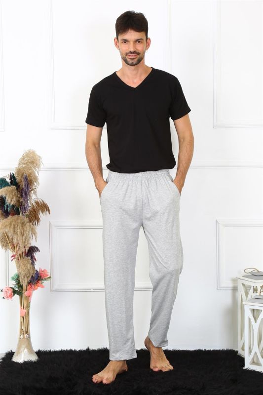 Moda Çizgi Erkek Pamuk Gri Tek Alt Pijama 27495 - 1