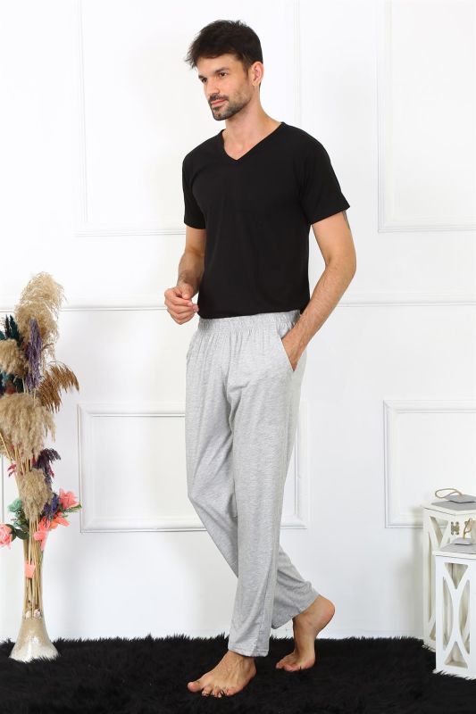 Moda Çizgi Erkek Pamuk Gri Tek Alt Pijama 27495 - 2