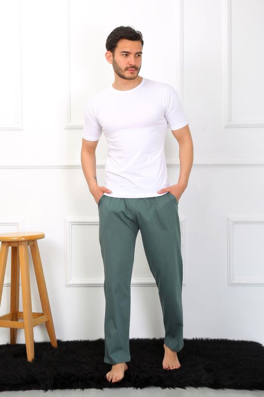 Moda Çizgi Men's Cotton Khaki Single Bottom Pajamas 27495 - 1
