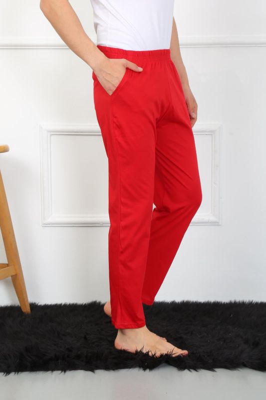 Moda Çizgi Erkek Pamuk Kırmızı Tek Alt Pijama 27495 - 2