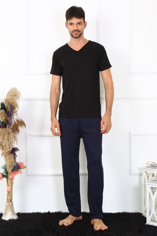 Moda Çizgi Erkek Pamuk Lacivert Tek Alt Pijama 27495 - 1