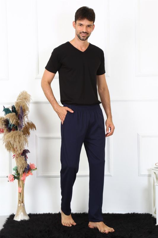 Moda Çizgi Erkek Pamuk Lacivert Tek Alt Pijama 27495 - 2