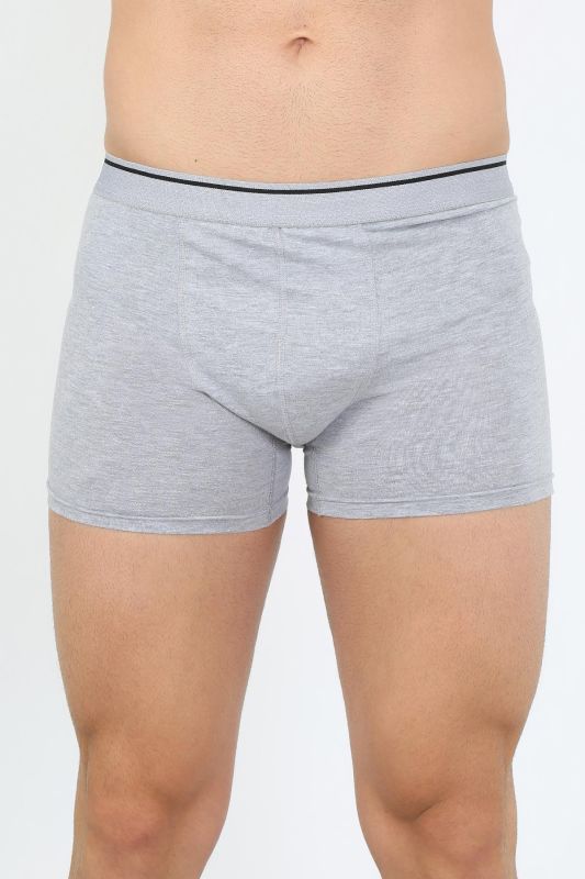 Moda Çizgi Erkek Pamuk Likralı Boxer Gri 40133 - 1