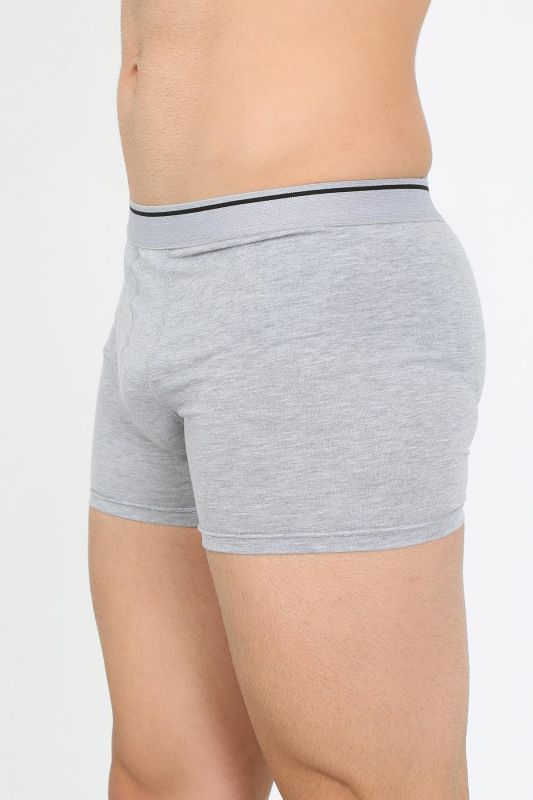 Moda Çizgi Erkek Pamuk Likralı Boxer Gri 40133 - 4
