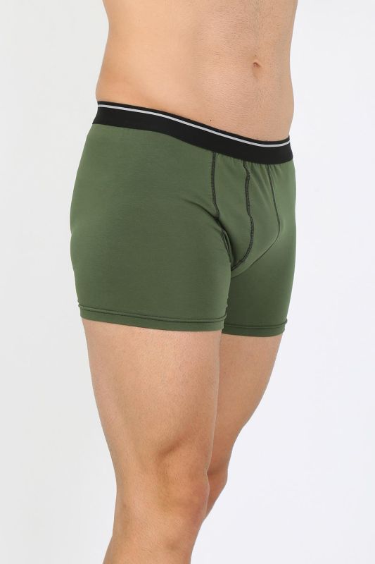 Moda Çizgi Erkek Pamuk Likralı Boxer Haki 40133 - 2