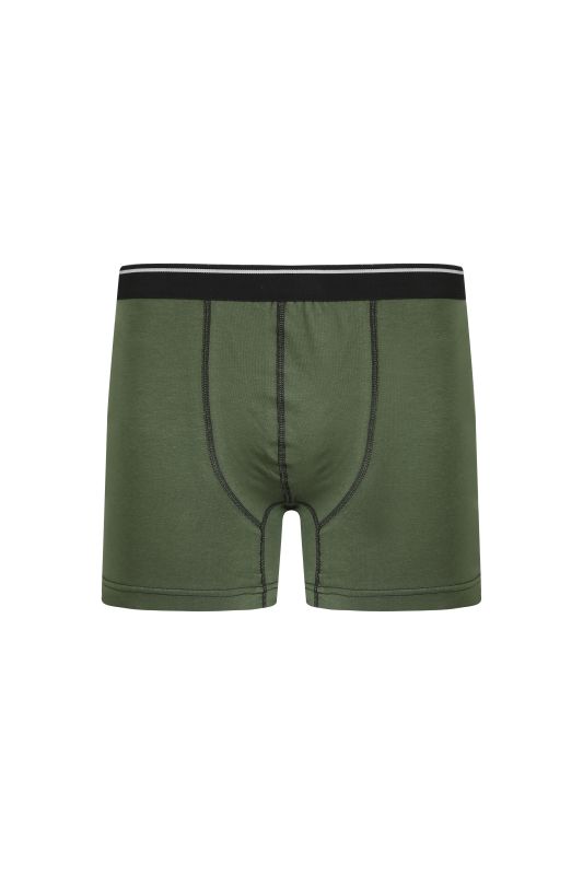 Moda Çizgi Erkek Pamuk Likralı Boxer Haki 40133 - 3