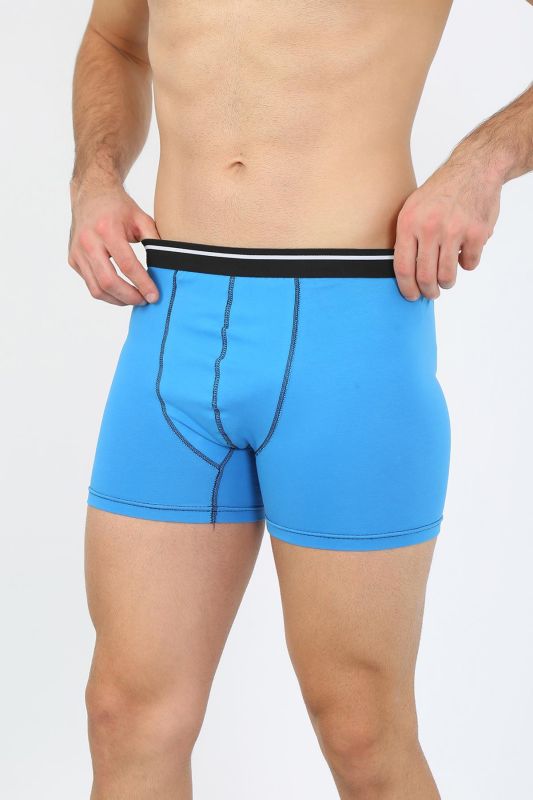 Moda Çizgi Erkek Pamuk Likralı Boxer Mavi 40133 - 3
