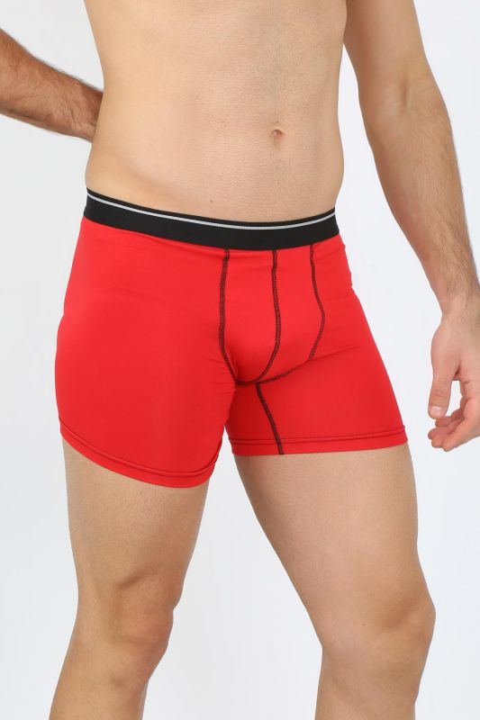 Moda Çizgi Erkek Pamuk Likralı Kırmızı 40133 - 1