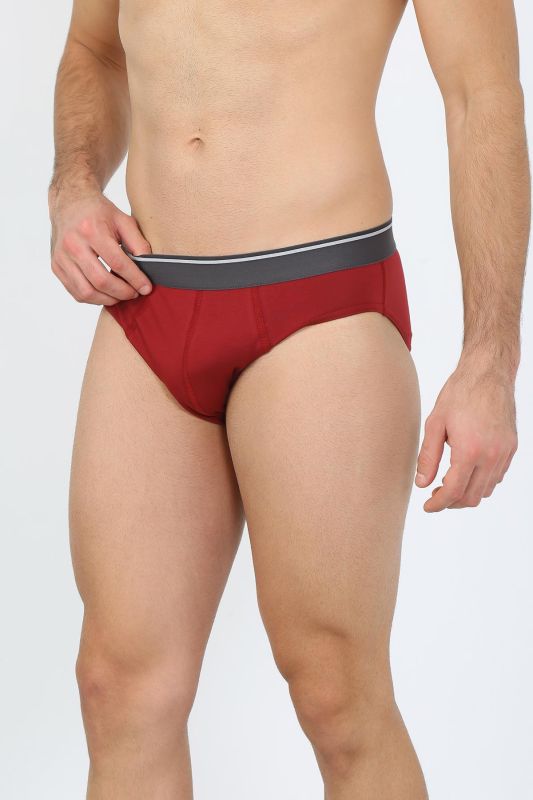 Moda Çizgi Erkek Pamuk Likralı Slip Bordo 40132 - 1
