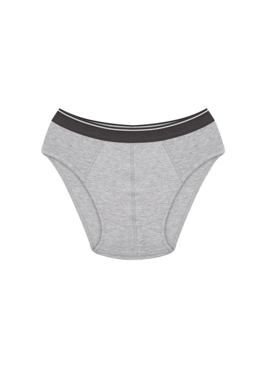 Moda Çizgi Erkek Pamuk Likralı Slip Gri 40132 - 2