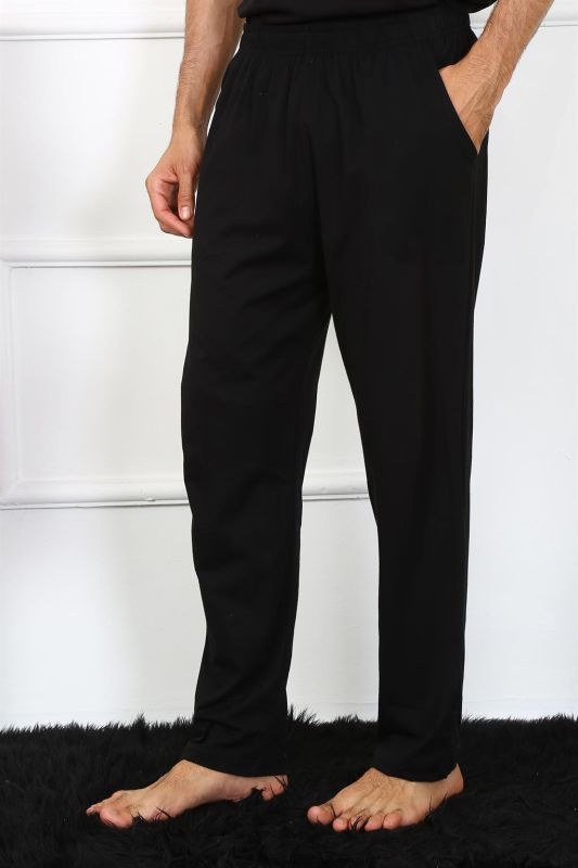 Moda Çizgi Erkek Pamuk Siyah Tek Alt Pijama 27495 - 3