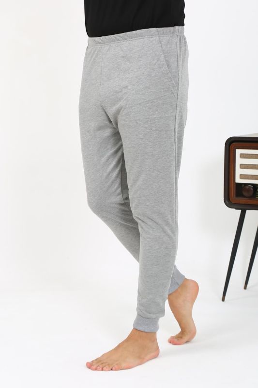 Moda Çizgi Erkek Pamuk Tek Alt Pijama Gri 27551 - 2
