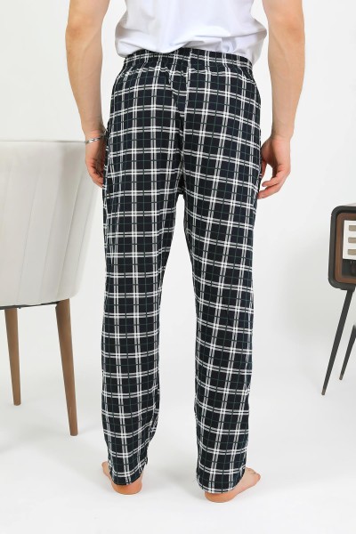 Moda Çizgi Erkek Pamuk Tek Alt Pijama Lacivert 27562 - Thumbnail