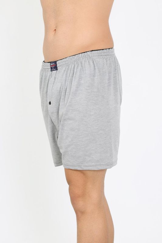 Moda Çizgi Erkek Penye Boxer Gri 40091 - 2