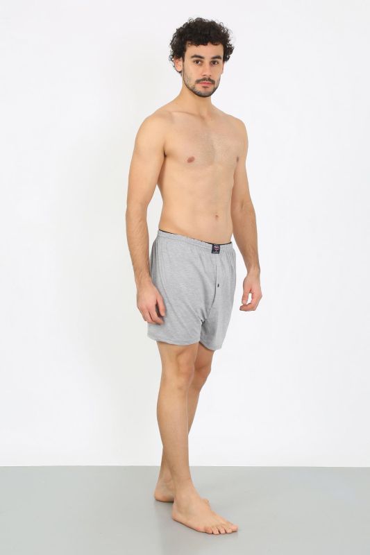 Moda Çizgi Erkek Penye Boxer Gri 40091 - 3