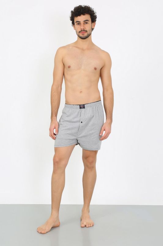 Moda Çizgi Erkek Penye Boxer Gri 40091 - 4
