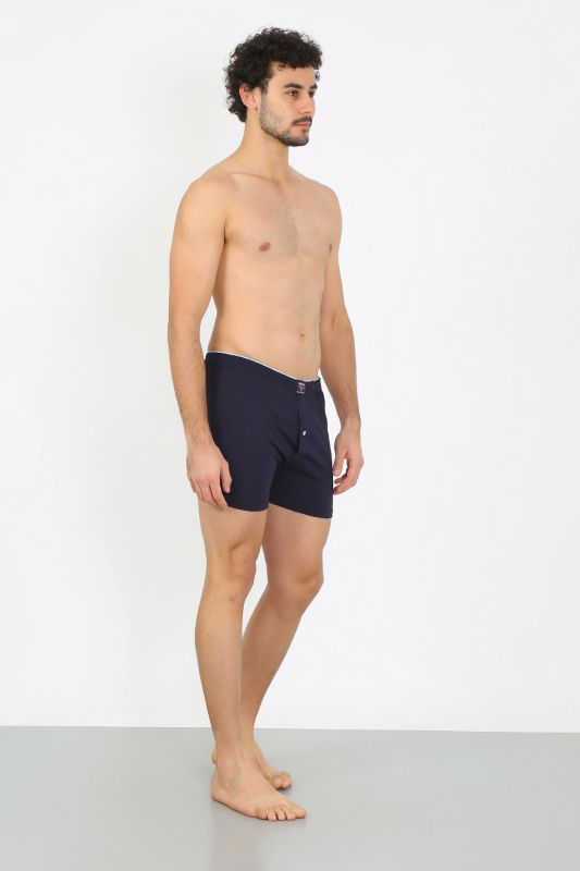 Moda Çizgi Erkek Penye Boxer Lacivert 40091 - 1