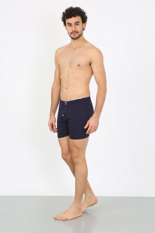 Moda Çizgi Erkek Penye Boxer Lacivert 40091 - 2